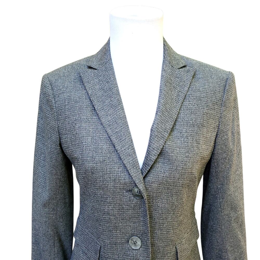Theory Edynas Gray Wool Tweed Blazer Preppy Ivy Jacket Sz 2 - Picture 2 of 16